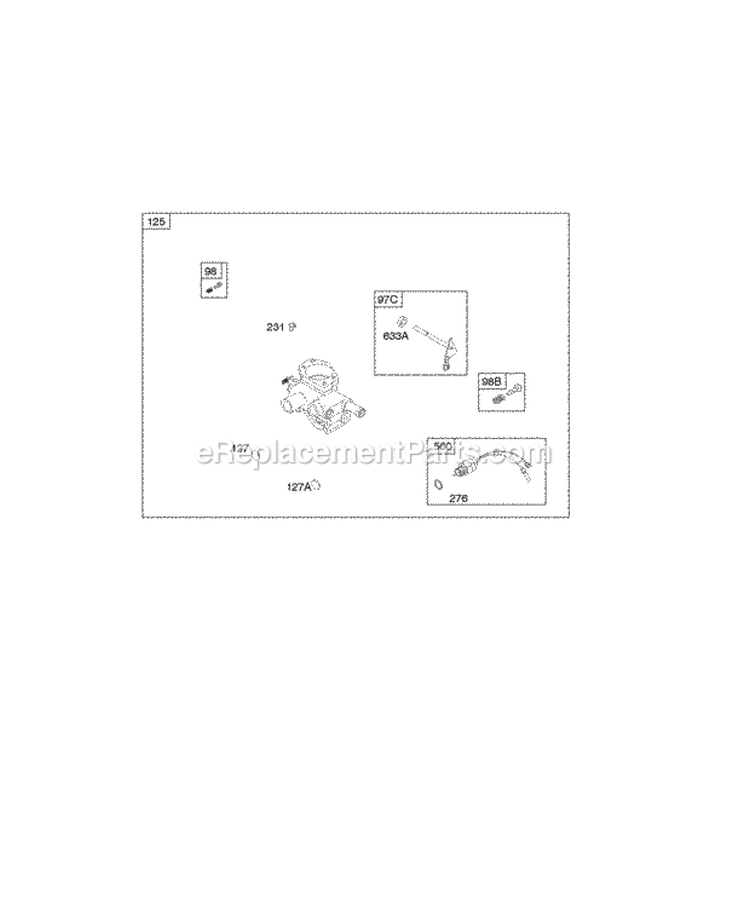 Carburetor Diagram and Parts List for 309447-0110-E1  Briggs and Stratton Engine